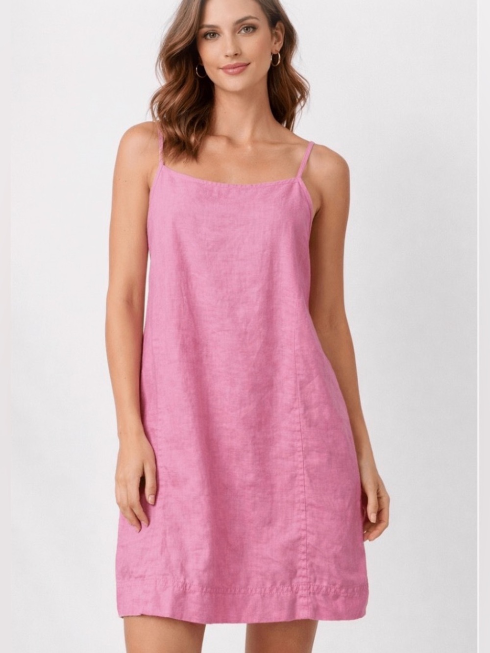 Madewell Pink Linen Mini Strappy Sleeveless Pink Dress Size 10